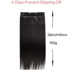 Invisible Wire Hair Extensions Removable Secure Clips Straight Hairpiece
