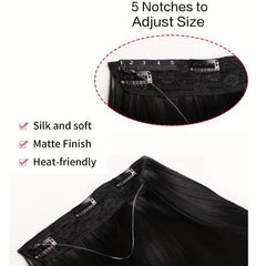Invisible Wire Hair Extensions Removable Secure Clips Straight Hairpiece