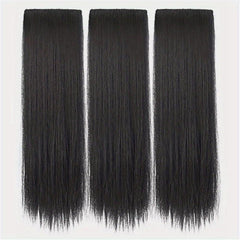 BRAID Thick Long Straight 3PCS Clip In Hair Extensions 50.8cm Pack of 3