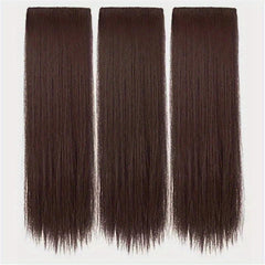 BRAID Thick Long Straight 3PCS Clip In Hair Extensions 50.8cm Pack of 3