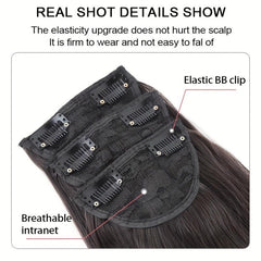 BRAID Thick Long Straight 3PCS Clip In Hair Extensions 50.8cm Pack of 3