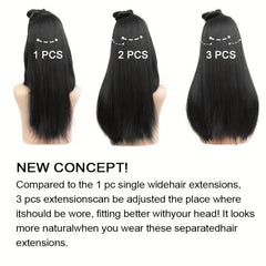 BRAID Thick Long Straight 3PCS Clip In Hair Extensions 50.8cm Pack of 3