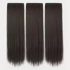 BRAID Thick Long Straight 3PCS Clip In Hair Extensions 50.8cm Pack of 3