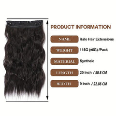 Natural Invisible Wire Hair Extensions 50 cm Long Wavy Synthetic Hairpiece