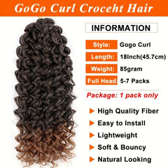45 72cm Curly Crochet Hair Extensions Synthetic Ocean Wave Braiding Hair