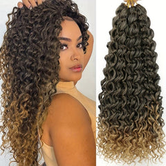 45 72cm Curly Crochet Hair Extensions Synthetic Ocean Wave Braiding Hair