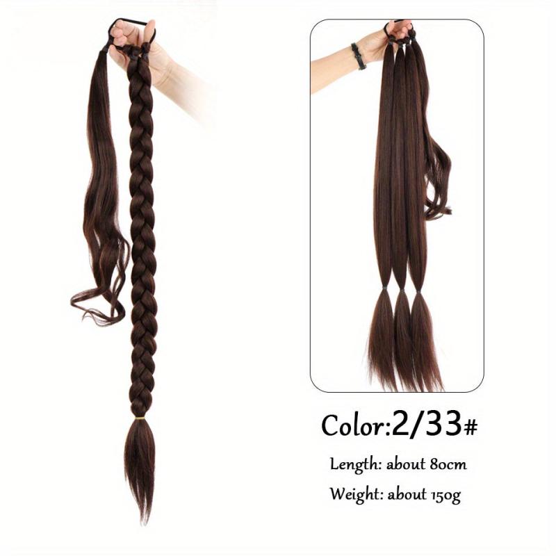 Synthetic Braids Ponytail Extensions with Rubber Band