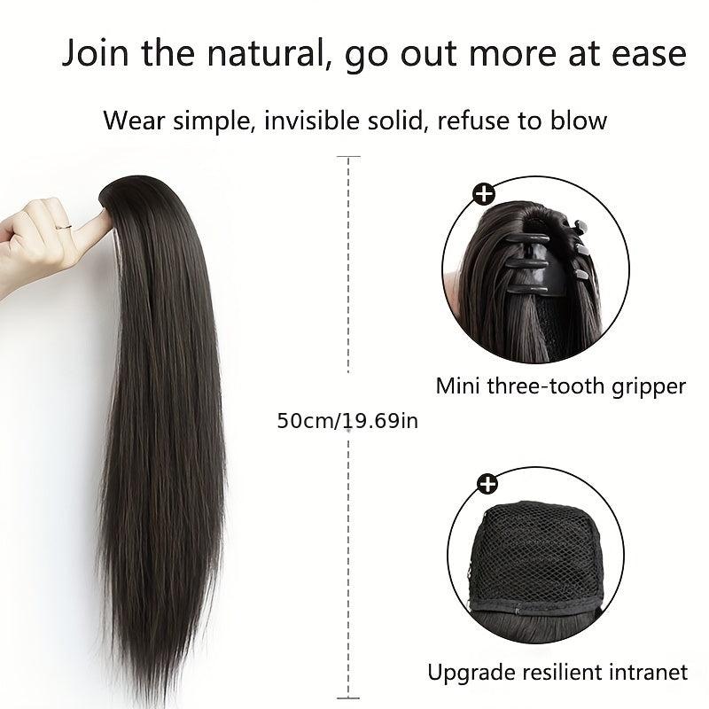 Long Straight Claw Ponytail Clip In Hair Extensions Natural Look