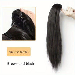 Long Straight Claw Ponytail Clip In Hair Extensions Natural Look