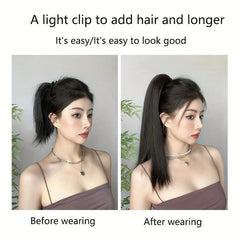 Long Straight Claw Ponytail Clip In Hair Extensions Natural Look