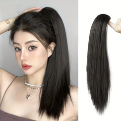 Long Straight Claw Ponytail Clip In Hair Extensions Natural Look