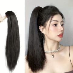 Long Straight Claw Ponytail Clip In Hair Extensions Natural Look