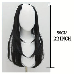 Invisible U Shaped Synthetic Hair Extensions 4 Clips Long Straight Hair Pieces
