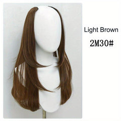 Invisible U Shaped Synthetic Hair Extensions 4 Clips Long Straight Hair Pieces