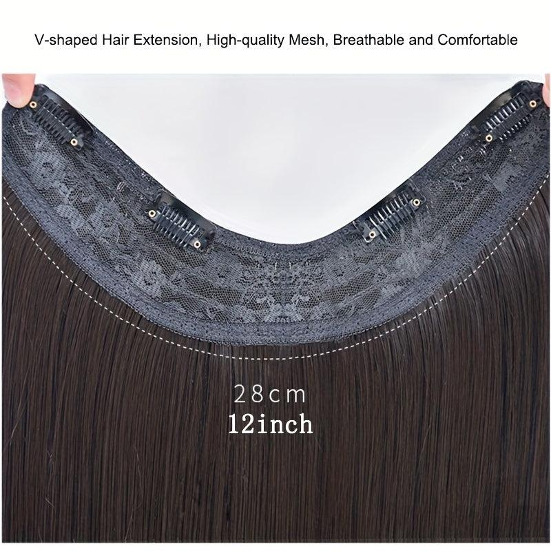 Invisible U Shaped Synthetic Hair Extensions 4 Clips Long Straight Hair Pieces