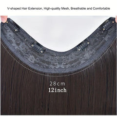 Invisible U Shaped Synthetic Hair Extensions 4 Clips Long Straight Hair Pieces