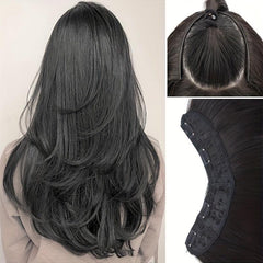 Invisible U Shaped Synthetic Hair Extensions 4 Clips Long Straight Hair Pieces
