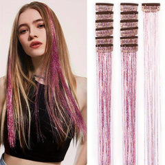 12pcs Heat Resistant Hair Tinsel Kit - Galaxy Fairy Hair Extension