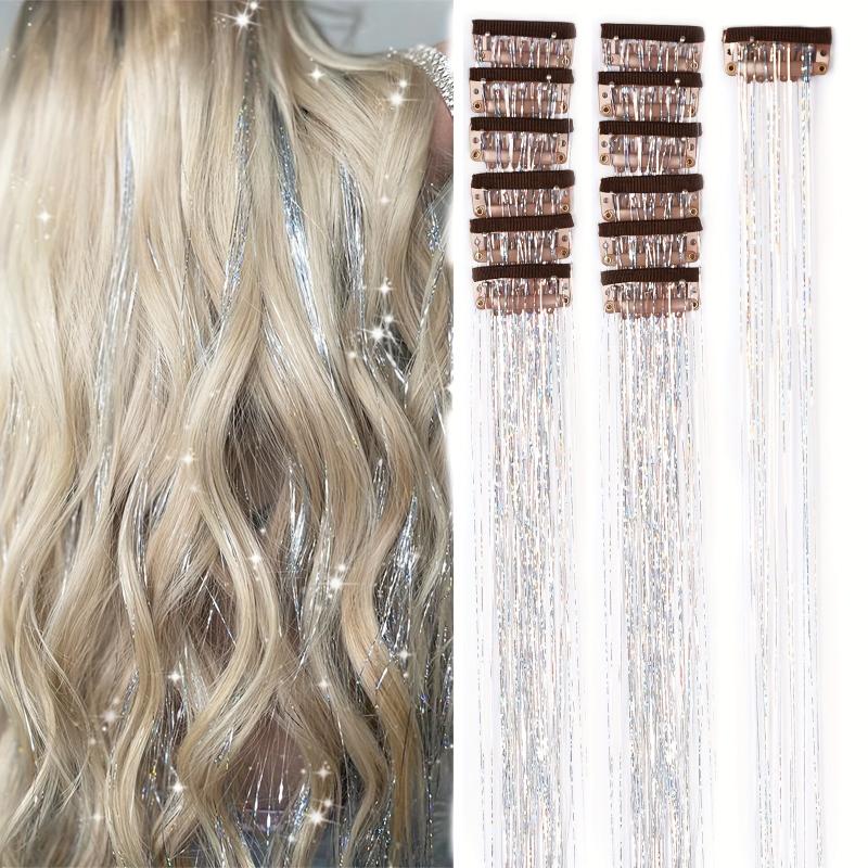 12pcs Heat Resistant Hair Tinsel Kit - Galaxy Fairy Hair Extension