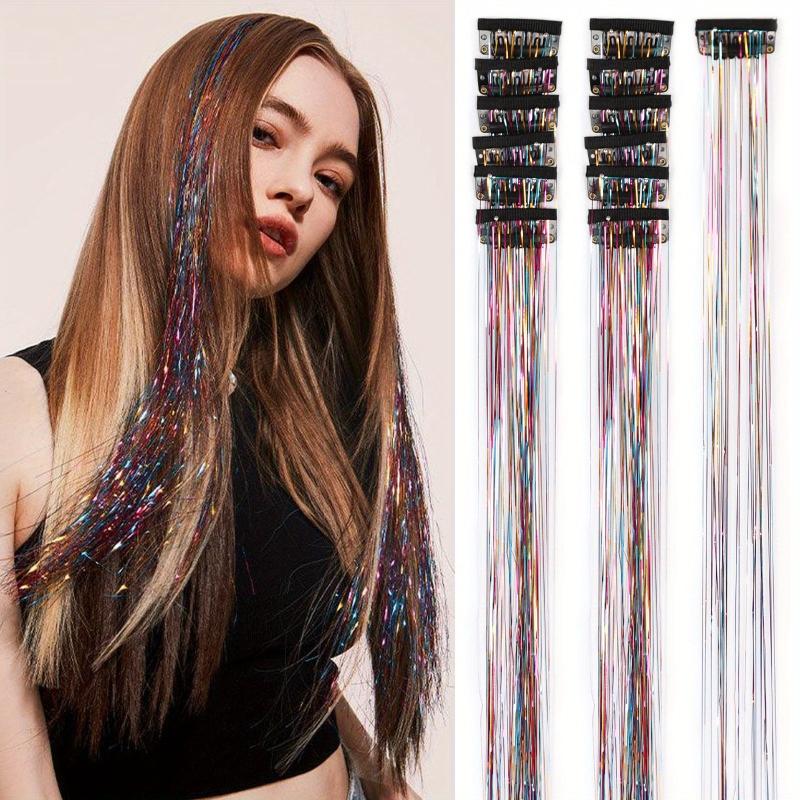 12pcs Heat Resistant Hair Tinsel Kit - Galaxy Fairy Hair Extension