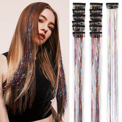 12pcs Heat Resistant Hair Tinsel Kit - Galaxy Fairy Hair Extension