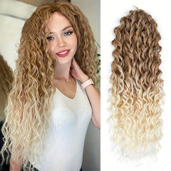 Ombre Long Curly Hair Synthetic Crochet Hair Extensions Natural Looking