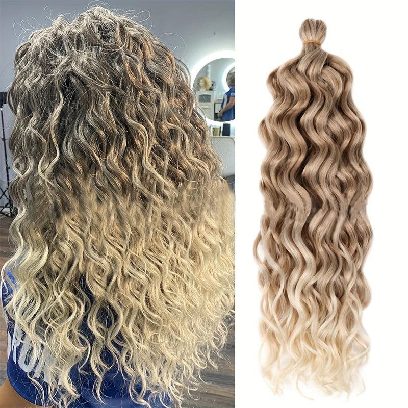 Ombre Long Curly Hair Synthetic Crochet Hair Extensions Natural Looking