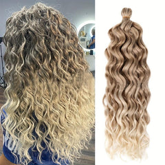 Ombre Long Curly Hair Synthetic Crochet Hair Extensions Natural Looking