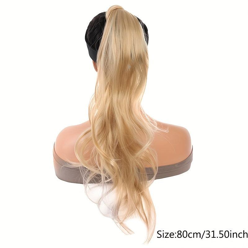 28 Cm Flexible Wrap Around Ponytail Extensions Long Wavy Curly Hair Extnesions