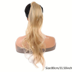 28 Cm Flexible Wrap Around Ponytail Extensions Long Wavy Curly Hair Extnesions