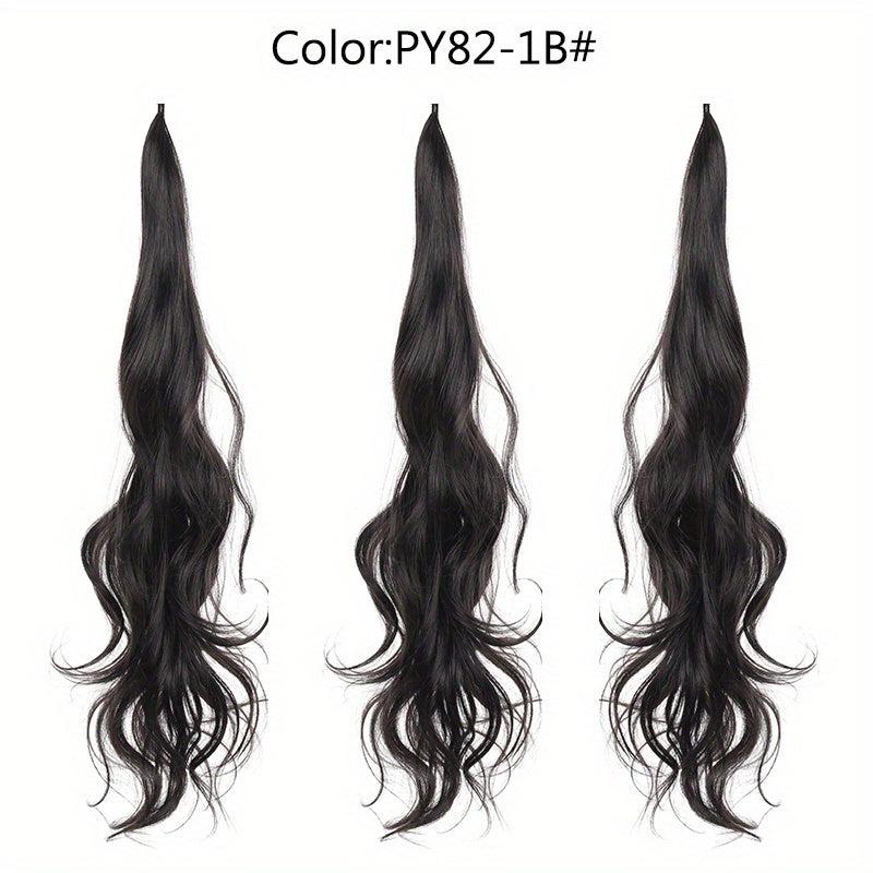 28 Cm Flexible Wrap Around Ponytail Extensions Long Wavy Curly Hair Extnesions