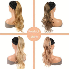 28 Cm Flexible Wrap Around Ponytail Extensions Long Wavy Curly Hair Extnesions
