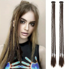 88cm Long Braid Hair Extensions Clip In Baby Braids 6pcs Y2K Hair