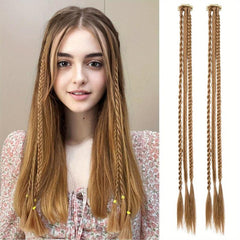 88cm Long Braid Hair Extensions Clip In Baby Braids 6pcs Y2K Hair