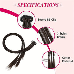 88cm Long Braid Hair Extensions Clip In Baby Braids 6pcs Y2K Hair