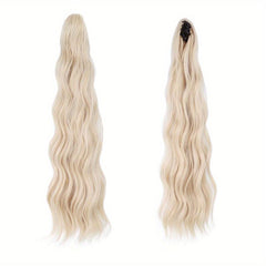Long Wavy Claw Clip Ponytail Extensions for Women, Natural Soft Daily Use