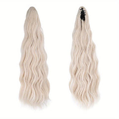Long Wavy Claw Clip Ponytail Extensions for Women, Natural Soft Daily Use