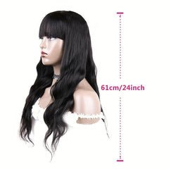 Body Wave Hair Wig With Bangs Brazilian Virgin Human Hair Full Machine Wig