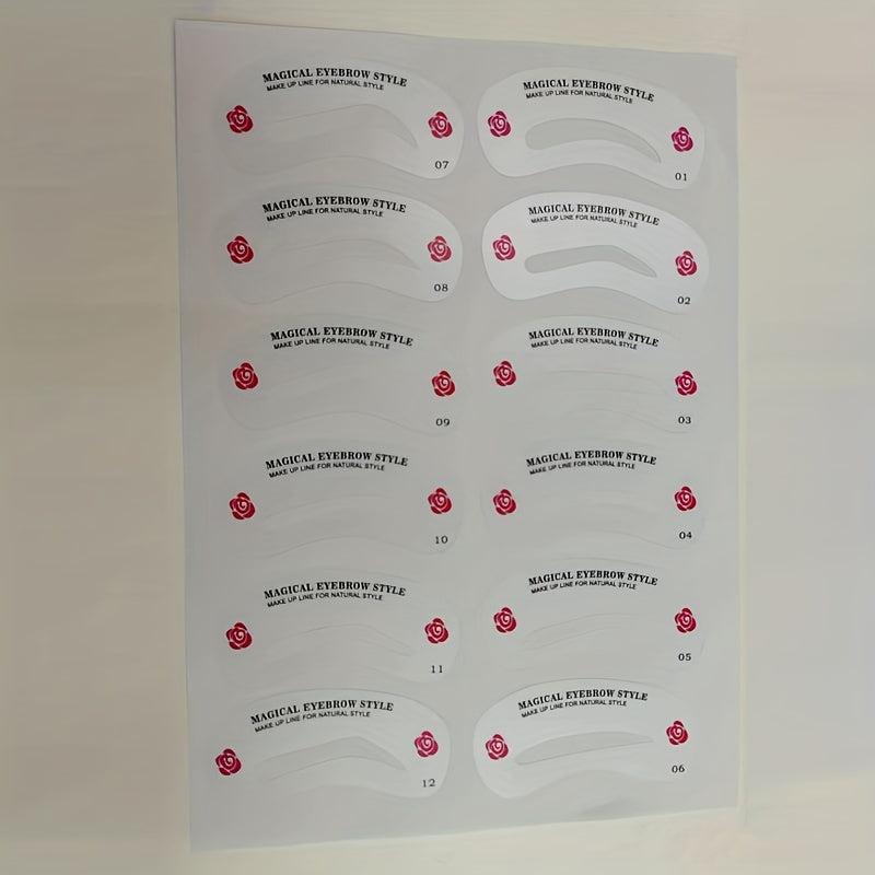 24 Styles Eyebrow Stencil Set DIY Eye Brow Drawing Guide