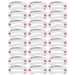 24 Styles Eyebrow Stencil Set DIY Eye Brow Drawing Guide