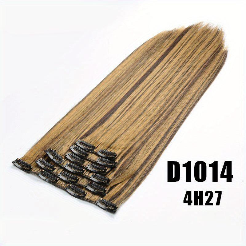 5 Pcs Synthetic Hair Long Straight Clip In Hair Extensions Hair Pieces