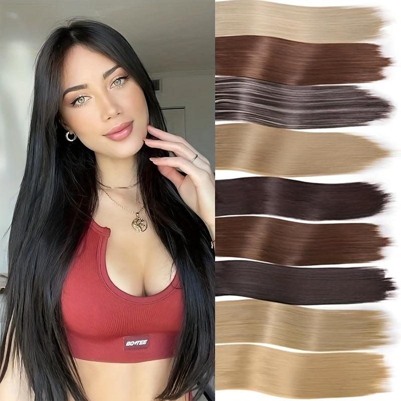 5 Pcs Synthetic Hair Long Straight Clip In Hair Extensions Hair Pieces