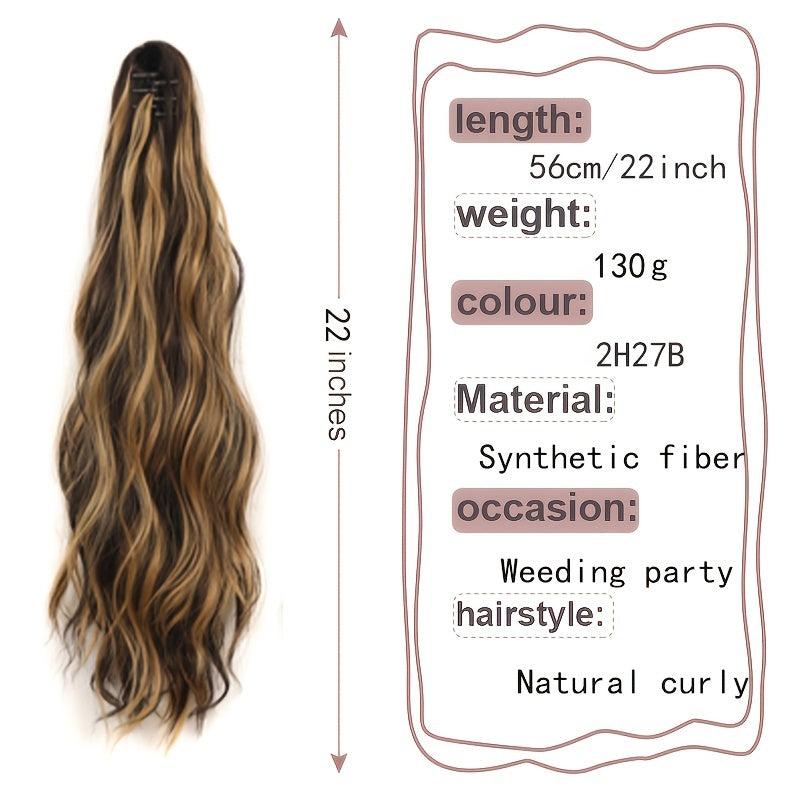 Long Curly Claw Ponytail Synthetic Hair Extensions for Daily Use
