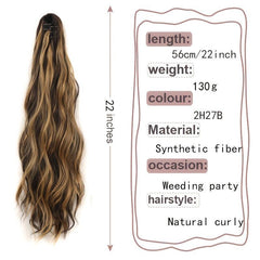 Long Curly Claw Ponytail Synthetic Hair Extensions for Daily Use
