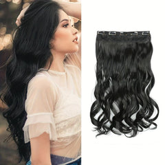 5clips Long Curly Hair Pieces Synthetic Clip In Hair Extensions