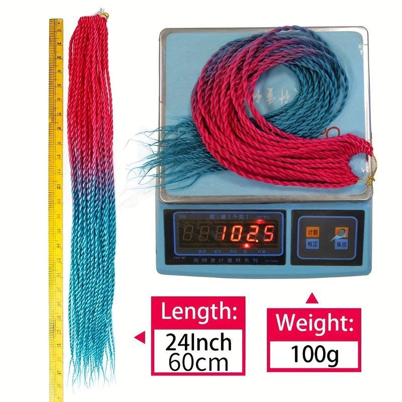 Senegal Twist Crochet Hair Extensions 60-96 cm Gradient Crochet Braid Extensions