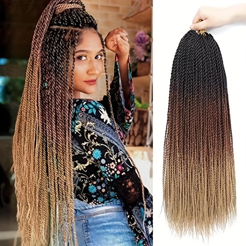 Senegal Twist Crochet Hair Extensions 60-96 cm Gradient Crochet Braid Extensions