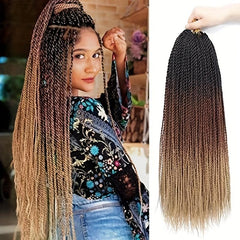 Senegal Twist Crochet Hair Extensions 60-96 cm Gradient Crochet Braid Extensions