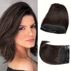 3pcs Hair Toppers Women Synthetic Clips Thinning Hair Dark Brown Hairpieces