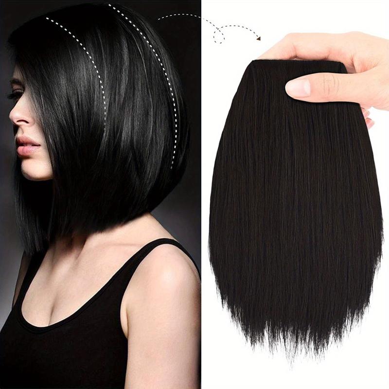 3pcs Hair Toppers Women Synthetic Clips Thinning Hair Dark Brown Hairpieces